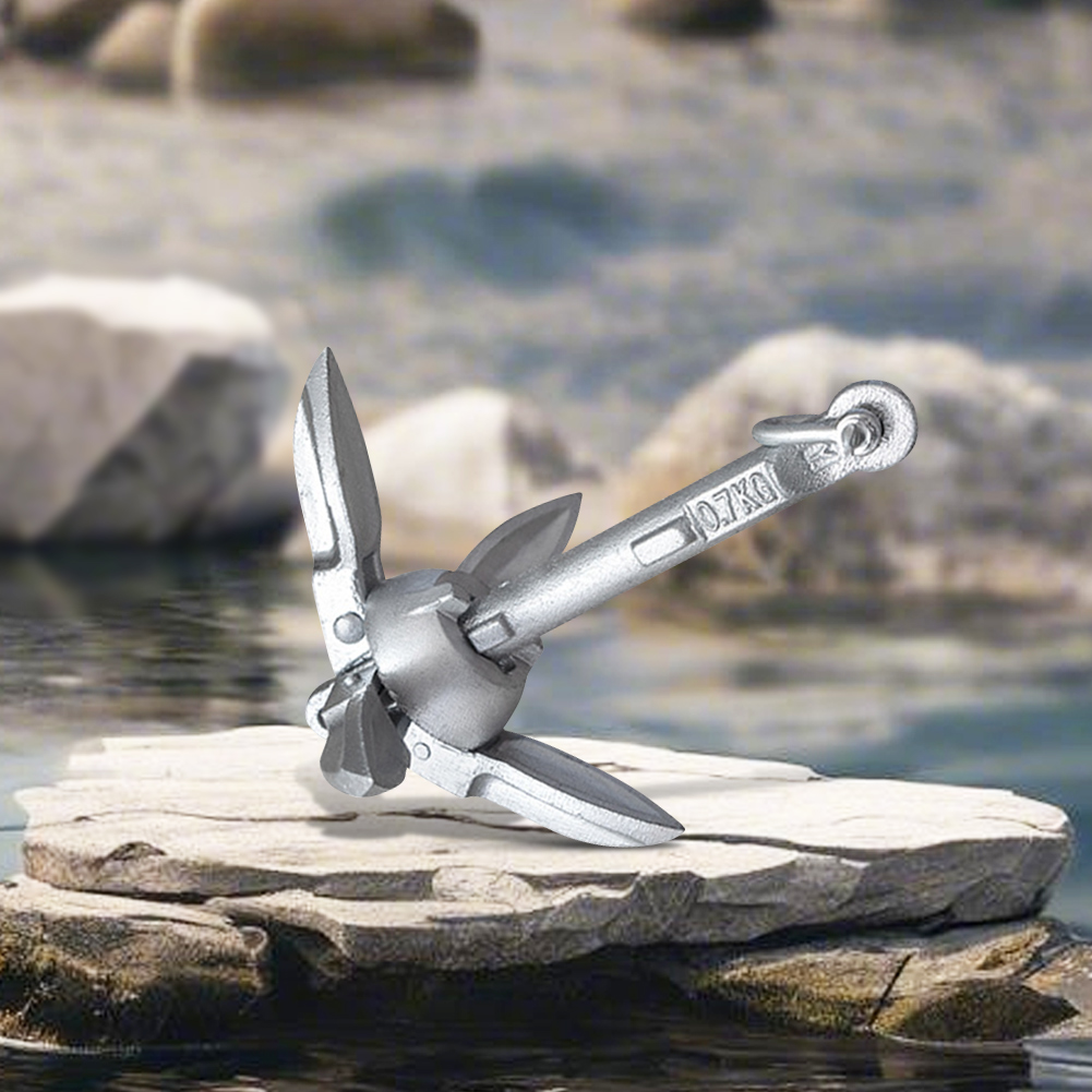 Fishing Kayak Anchor - 0.7/1.5KG Grapnel Anchor with 65ft Marine