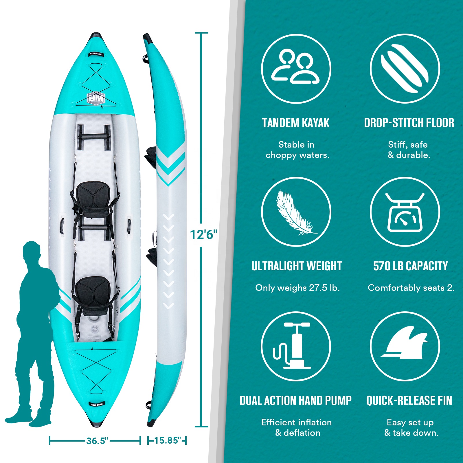 Cheap 2 Person Drop Stitch Fol – обзор и цена Fishing Kayak Inflatable