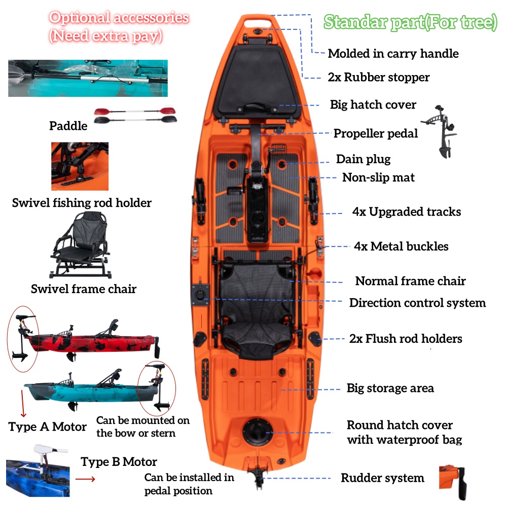 Super Lightweight 10ft Modular – обзор и цена Fishing Kayak Pedal Drive